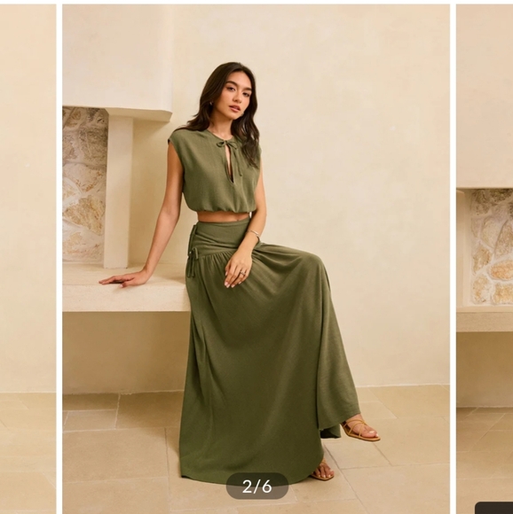 Commense Olive Maxi Skirt Ironed By Me.  ♥️♥️ - Picture 3 of 7